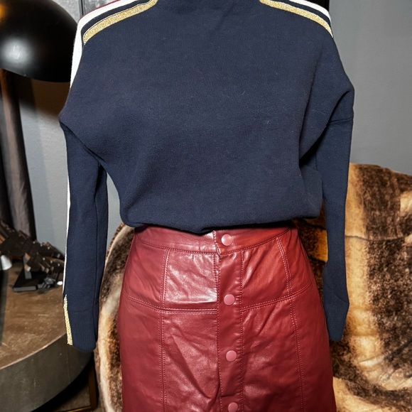 Tommy Hilfiger Icons Cotton Cashmere Blend Sweater XS Navy Stripe Sleeve - Picture 10 of 16